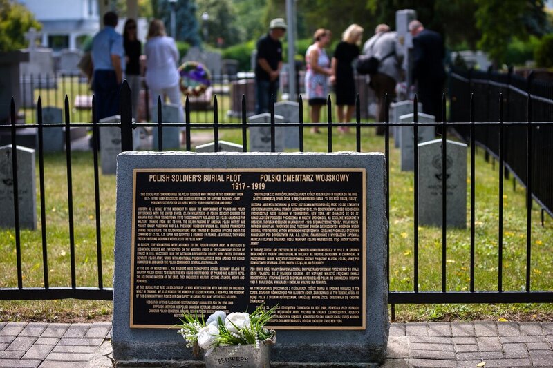 Honoring the victims of Soviet crimes at the local Katyn Memorial and at a plaque to Polish deportees to Siberia.