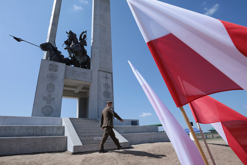 The unveiling of a monument dedicated to Polish Cavalry at the site of the Battle of Komarów