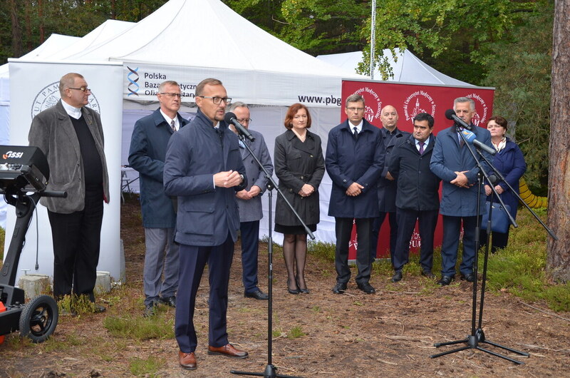 A joint press conference of the Polish Ministry of Justice and the IPN outlining plans of the search for the mass graves of Trzebuska victims, 19 September 2022