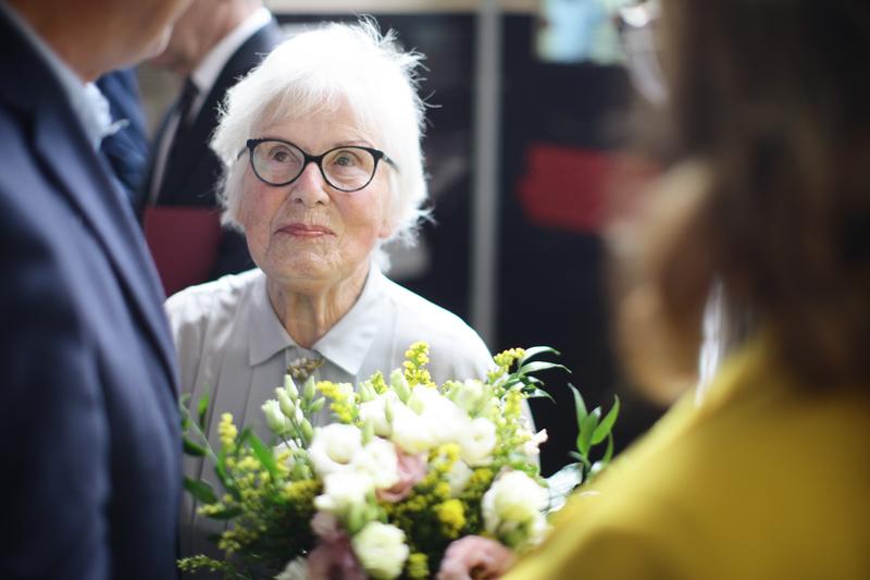 Ada-Krystyna Willenberg at the opening of the exhibition dedicated to her husband. Photo: Patrycja Kamińska (Kancelaria Sejmu)