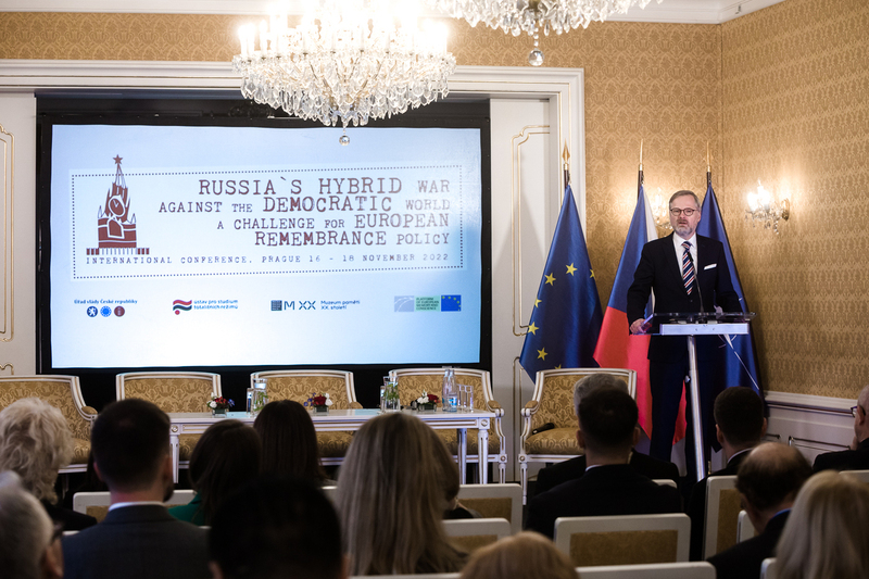 Petr Fiala, Prime Minister of the Czech Republic. The conference "Russia's Hybrid War against the Democratic World. A challenge for European  remembrance policy," Prague (Czech Republic), November 16-18, 2022. Photo: Slawek Kasper, IPN