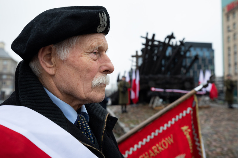 A ceremonial unveiling of a new commemoration - an integral part of the monument to the Fallen and Murdered in the East monument on the anniversary of the Russian aggression against Ukraine; Warsaw, 24 February 2023.