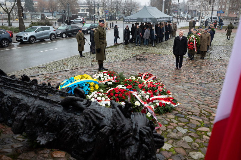 A ceremonial unveiling of a new commemoration - an integral part of the monument to the Fallen and Murdered in the East monument on the anniversary of the Russian aggression against Ukraine; Warsaw, 24 February 2023.