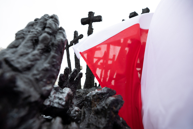 A ceremonial unveiling of a new commemoration - an integral part of the monument to the Fallen and Murdered in the East monument on the anniversary of the Russian aggression against Ukraine; Warsaw, 24 February 2023.