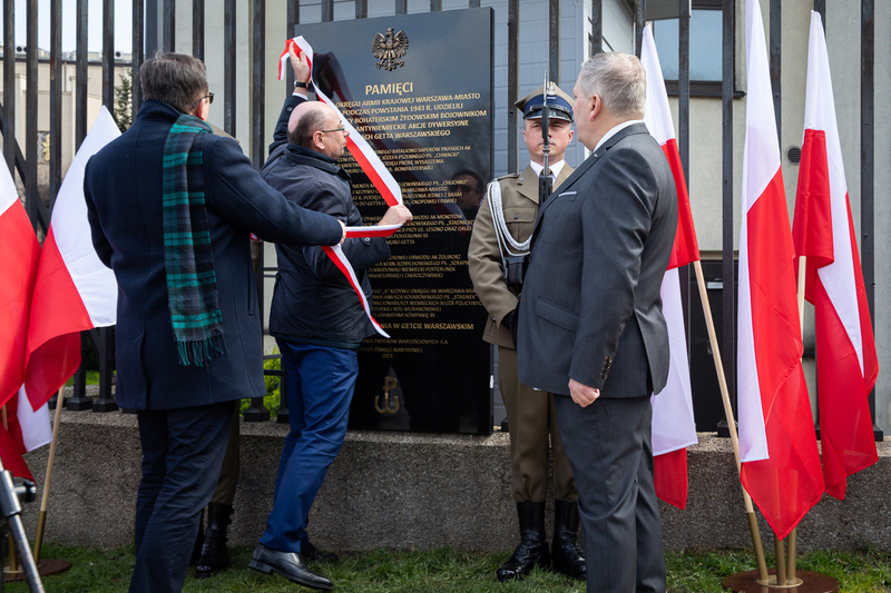 The unveiling of a plaque commemorating Home Army soldiers who provided assistance to insurgents in the Warsaw Ghetto - Warsaw, 18 April 2023 The unveiling of a plaque commemorating Home Army soldiers who provided assistance to insurgents in the Warsaw Ghetto - Warsaw, 18 April 2023