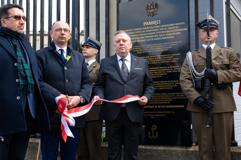 The unveiling of a plaque commemorating Home Army soldiers who provided assistance to insurgents in the Warsaw Ghetto - Warsaw, 18 April 2023 The unveiling of a plaque commemorating Home Army soldiers who provided assistance to insurgents in the Warsaw Ghetto - Warsaw, 18 April 2023