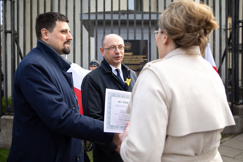 The unveiling of a plaque commemorating Home Army soldiers who provided assistance to insurgents in the Warsaw Ghetto - Warsaw, 18 April 2023 The unveiling of a plaque commemorating Home Army soldiers who provided assistance to insurgents in the Warsaw Ghetto - Warsaw, 18 April 2023