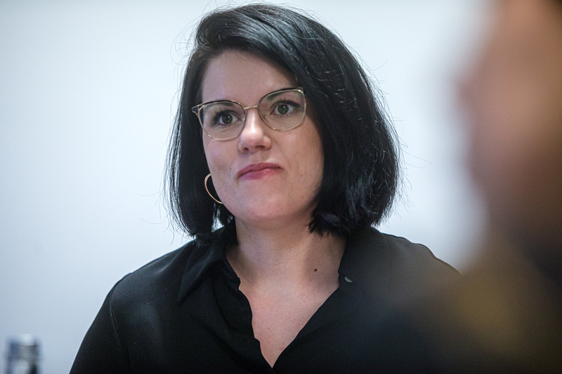 Sylwia Szyc from the IPN Historical Research Office at the meeting with representatives of the Korea Institute for the National Unification — 18 April 2023; photo: S. Kasper (IPN)