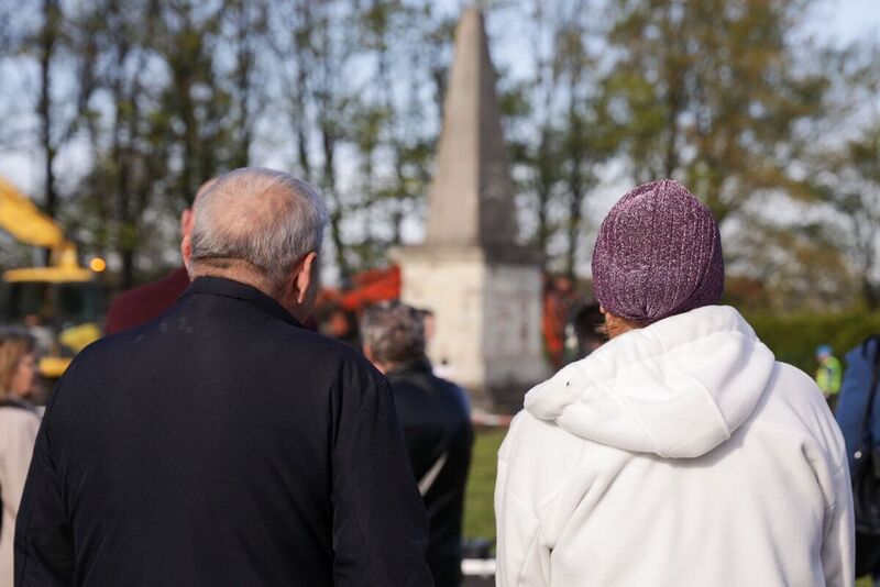 The dismantling of a monument of "gratitude to the Red Army" in Głubczyce