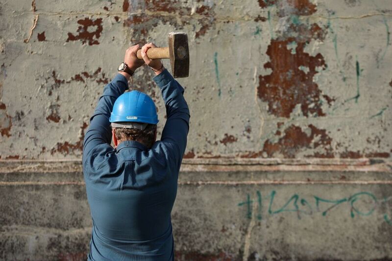 The dismantling of a monument of "gratitude to the Red Army" in Głubczyce