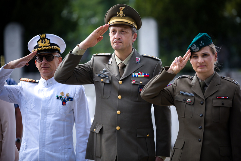 The Polish-Italian delegation at the Italian Military Cemetery in Warsaw, 4 July 2023; photo: S. Kasper (IPN)