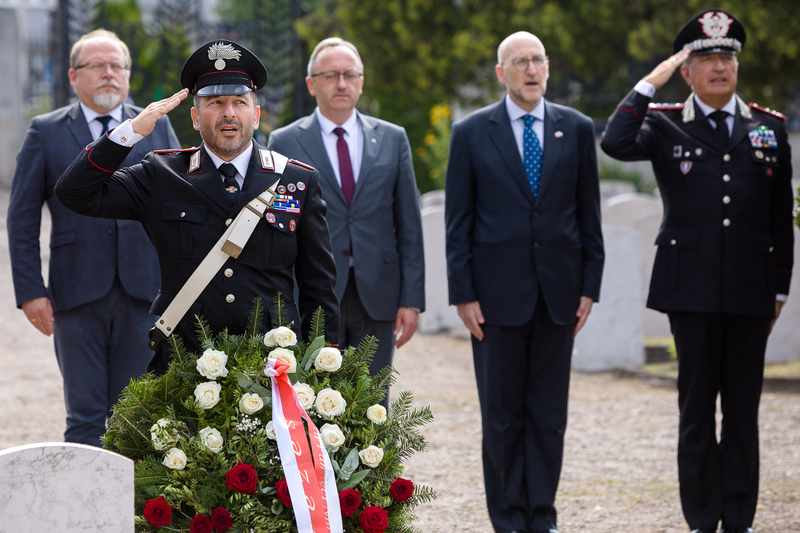 The Polish-Italian delegation at the Italian Military Cemetery in Warsaw, 4 July 2023; photo: S. Kasper (IPN)
