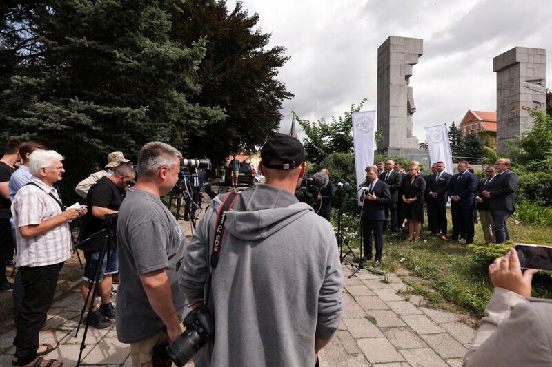 “Decommunization of Public Space – ” a press conference of the President of the Institute of IPN Karol Nawrocki, Ph.D. – Olsztyn, 22 July 2023; Photo: M. Bujak (IPN)