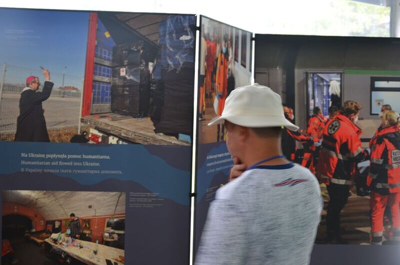 The IPN ”Good Samaritans from Markowa” exhibition presented during World Youth Day in Lisbon, photo:Cezary Pałka (IPN)