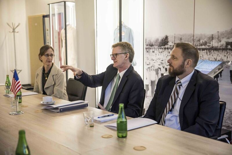 US Deputy Chief of Mission, Daniel Lawton visits the IPN Archive, Warsaw 7 August 2023; Photo: Katarzyna Adamów IPN