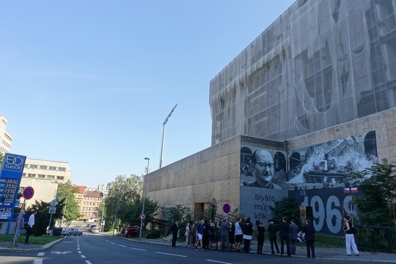 Deputy President of the IPN, Prof. Karol Polejowski at the official opening of the Institute's "Not only Siwiec" exhibition in Prague, Photo: USTR