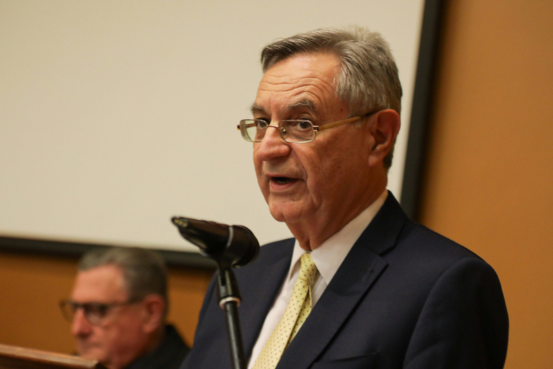 Dean of the Pontifical Catholic University of Argentina Luis Maria Caterina at he IPN "The Good Samaritans from Markowa" exhibition presented in Rosario, Argentina – 14 September 2023: photo: M. Bujak (IPN)