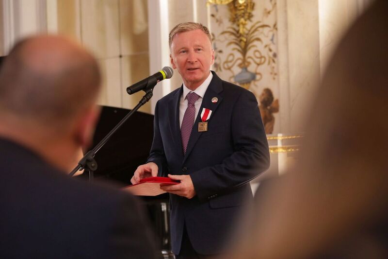 The ceremonial decoration of the laureates of the "Ambassador of Polish History”Award at the Royal Łazienki Park in Warsaw, 17 October 2023