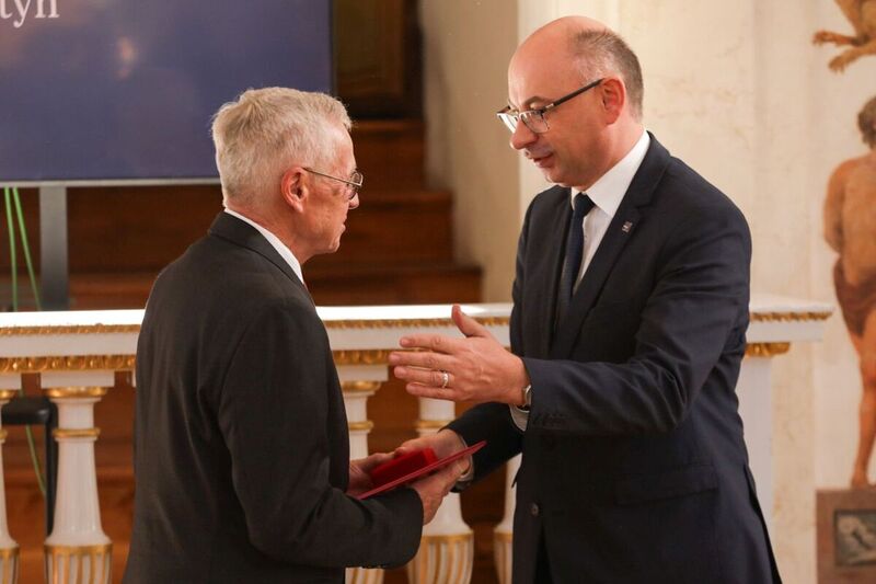 The ceremonial decoration of the laureates of the "Ambassador of Polish History”Award at the Royal Łazienki Park in Warsaw, 17 October 2023