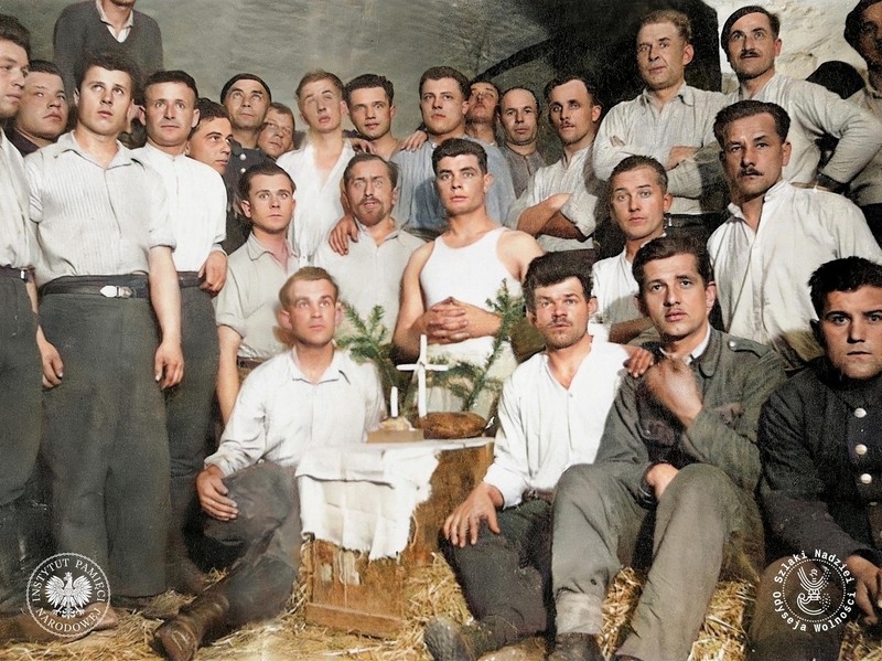 Poles during the first Christmas Eve on Hungarian soil, Komárom camp, 24 December 1939