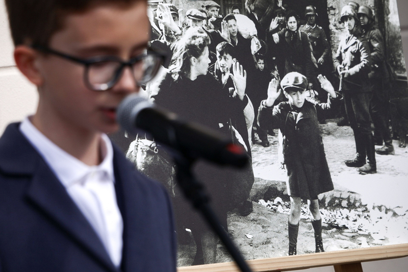 The unveiling of a memorial Matzeva in Łowicz; 21 March 2024; Photo:Sławek Kasper IPN