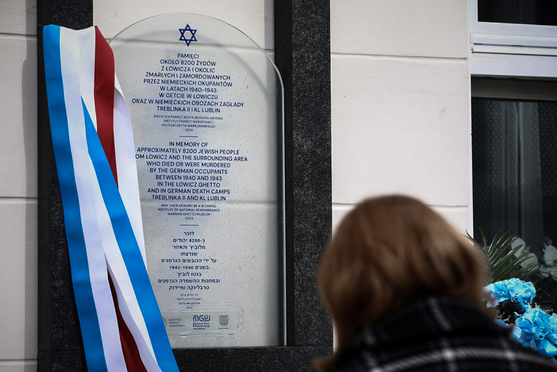 The unveiling of a memorial Matzeva in Łowicz; 21 March 2024; Photo:Sławek Kasper IPN