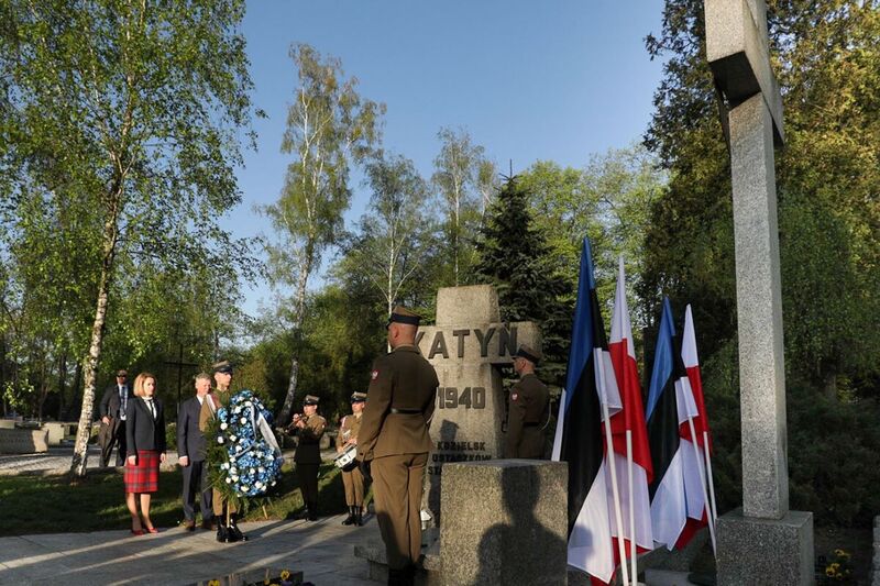 The Prime Minister of Estonia Kaja Kallas and the President of the IPN Karol Nawrocki commemorated the victims of the Katyn Massacre, Warsaw 11 April 2024; Photo: Mikołaj Bujak, IPN