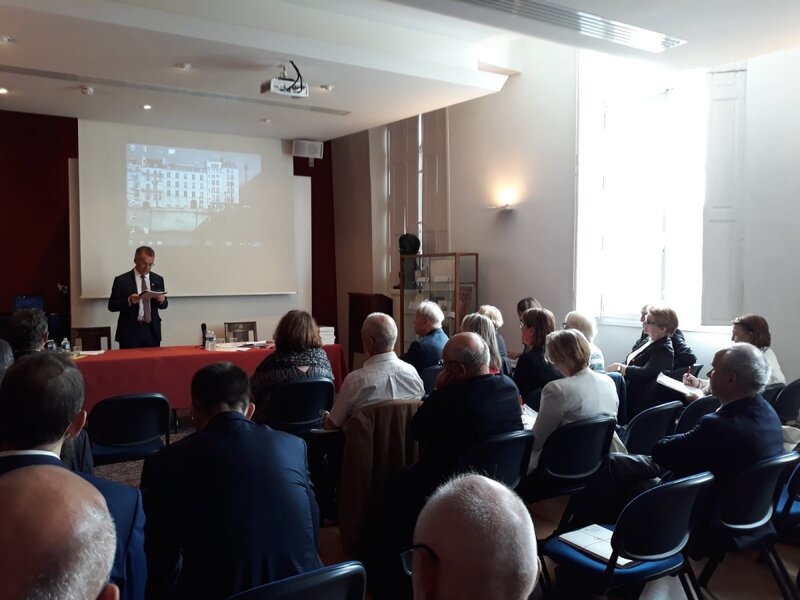 Jarosław Sellin, Deputy Minister of Culture and National Heritage, giving a speech at the 40th Conference of Polish Museums, Archives and Libraries in the West – Paris, 29 August 2018