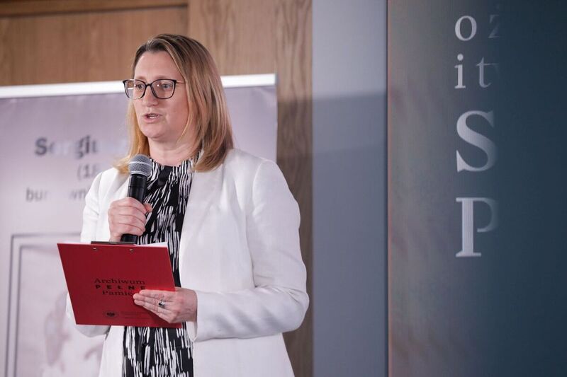 The IPN Archive Director Marzena Kruk. Discussion on the life and works of Sergiusz Piasecki – Warsaw, 3 July 2024; photo: M. Bujak (IPN)