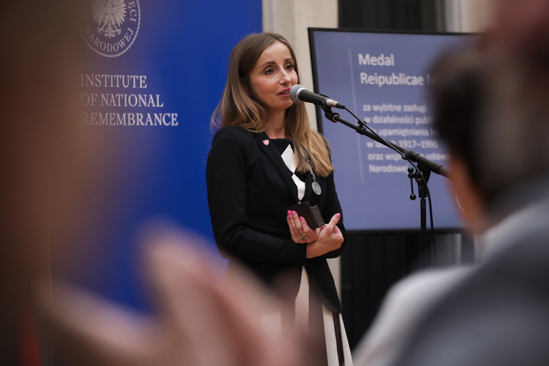 Reipublicae Memoriae Meritum medals awarded to representatives of the POSK Polish Social and Cultural Association in London, 9 July 2024; Photo:Mikołaj Bujak, IPN