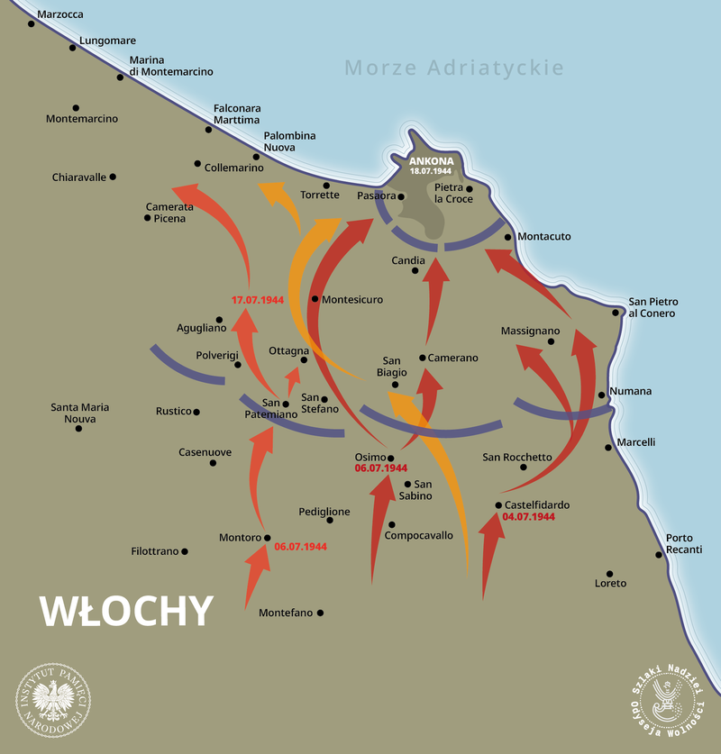 The IPN traveling exhibition about Poles who liberated the region of Marche, Italy 80 years ago has arrived in Tolentino