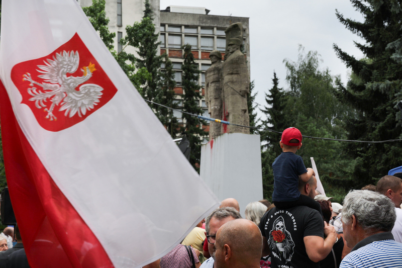The dismantling of an object of Soviet propaganda, Nowogard, Poland 22 July 2024; photo: M. Bujak (IPN)