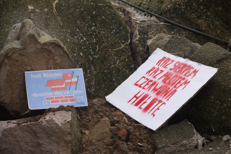 The dismantling of an object of Soviet propaganda, Nowogard, Poland 22 July 2024; photo: M. Bujak (IPN)