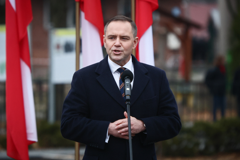 The official unveiling of a new memorial in the town of Ciepielów, southeast of Radom