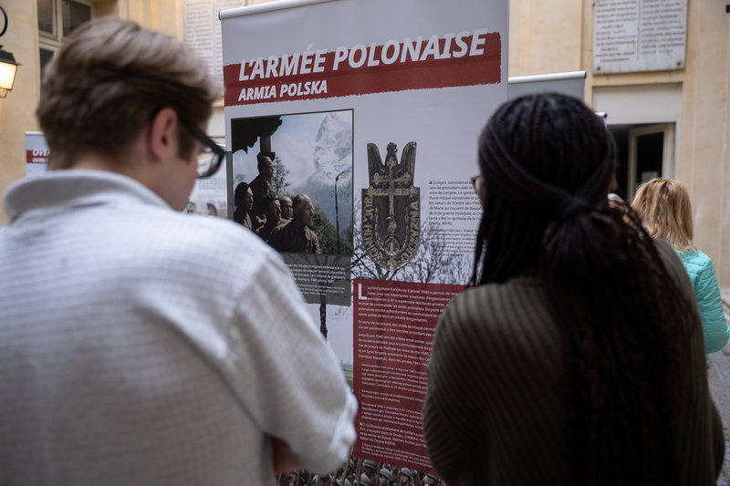 The IPN "Trails of Hope. The Odyssey of Freedom" exhibition was presented in the Polish Library in Paris, 4 June 2025; photo: S. Kasper (IPN)