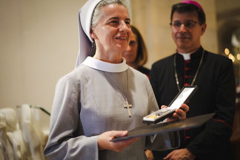 The ceremony of awarding the IPN  “Reipublicae Memoriae Meritum” medal to the Nazareth sisters. The award was presented by Adam Siwek, Director of the IPN's Office for Commemorating the Struggle and Martyrdom - Loreto, 17 July 2025. Photo: Mateusz Niegowski (IPN)