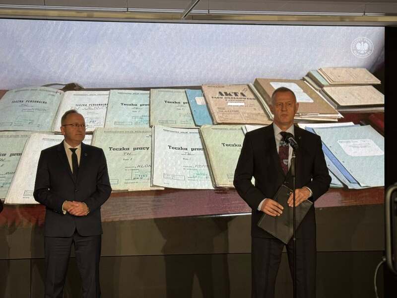 The IPN press conference to announce finding of original documents produced between 1945 and 1990 by the Intelligence of the Border Protection Forces; Warsaw. 18 November 2025; photo: S Kasper (IPN)