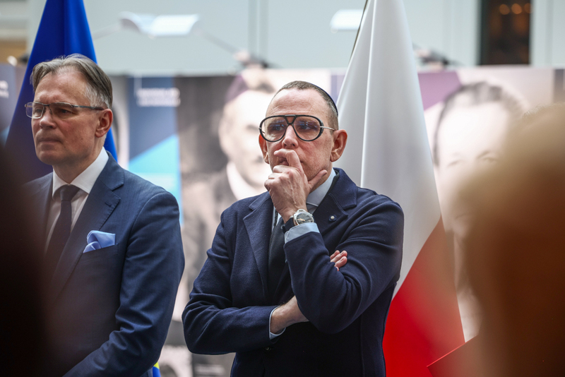 Vice-President of the European Jewish Association Alex Benjamin during the opening of the IPN exhibition "Poles Saving Jews During World War II” at the European Parliament in Brussels, 24 March 2026; photo: Sławek Kasper