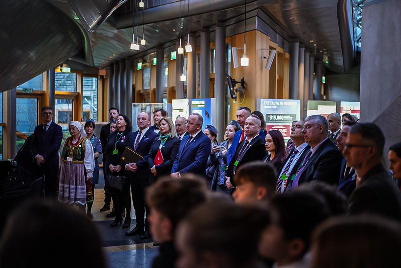 The opening of the "Trails of Hope. The Odyssey of Freedom" exhibition at the Scottish Parliament; 13 March 2026; photo: Mateusz Niegowski