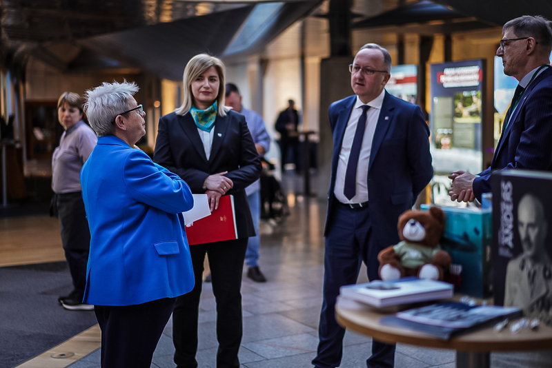 The opening of the "Trails of Hope. The Odyssey of Freedom" exhibition at the Scottish Parliament; 13 March 2026; photo: Mateusz Niegowski