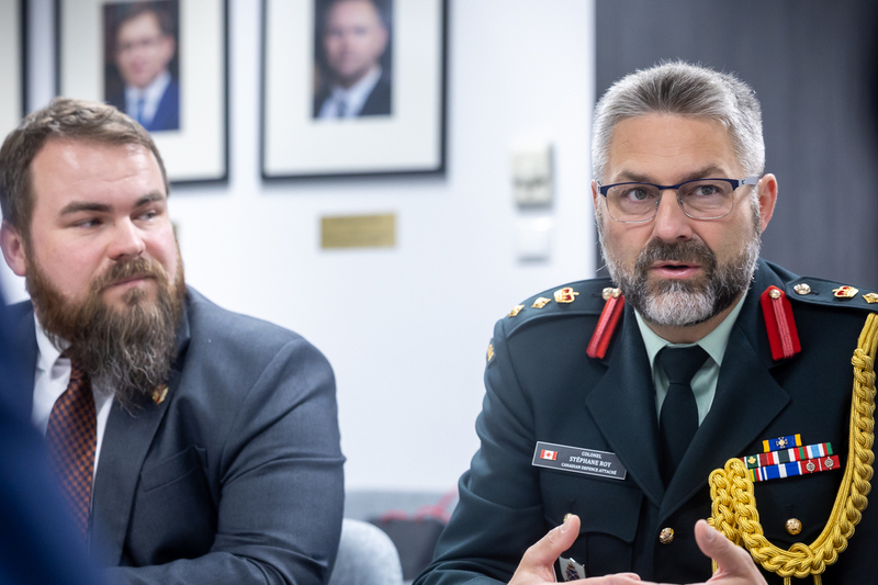 Meeting of the IPN Deputy President Prof. Krzysztof Szwagrzyk with Colonel Stéphane Roy, Canada’s Defence Attaché, 13 May 2026; photo: S. Kasper (IPN)
