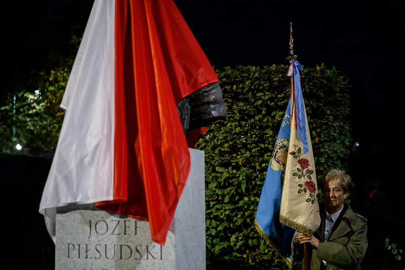 The ceremony of unveiling the Marshal Piłsudski bust in Brussels, 6 November 2018. Photos: Sławek Kasper (IPN)