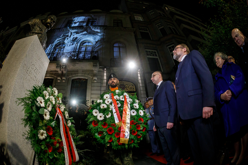 The ceremony of unveiling the Marshal Piłsudski bust in Brussels, 6 November 2018. Photos: Sławek Kasper (IPN)