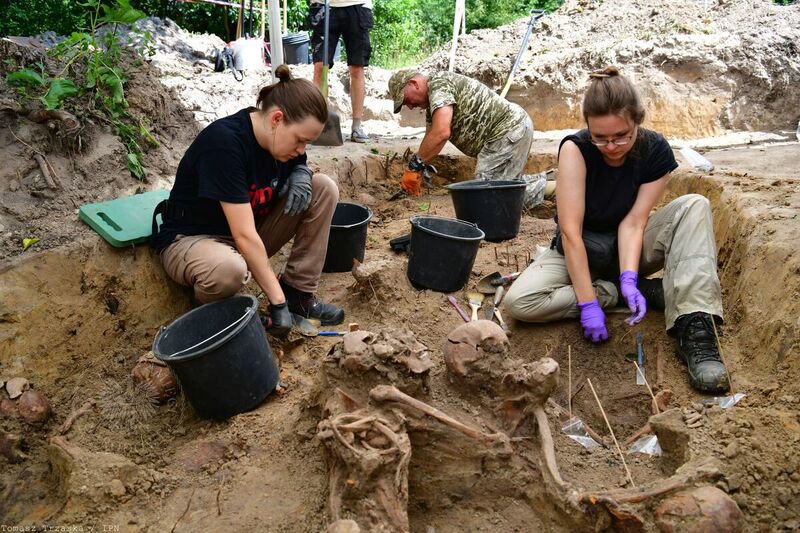 Completion of this year’s exhumation of the victims of the Volhynia Massacre in Ostrówki and Wola Ostrowiecka; photo: Tomasz Trzaska (IPN) Completion of this year’s exhumation of the victims of the Volhynia Massacre in Ostrówki and Wola Ostrowiecka; photo: Tomasz Trzaska (IPN)